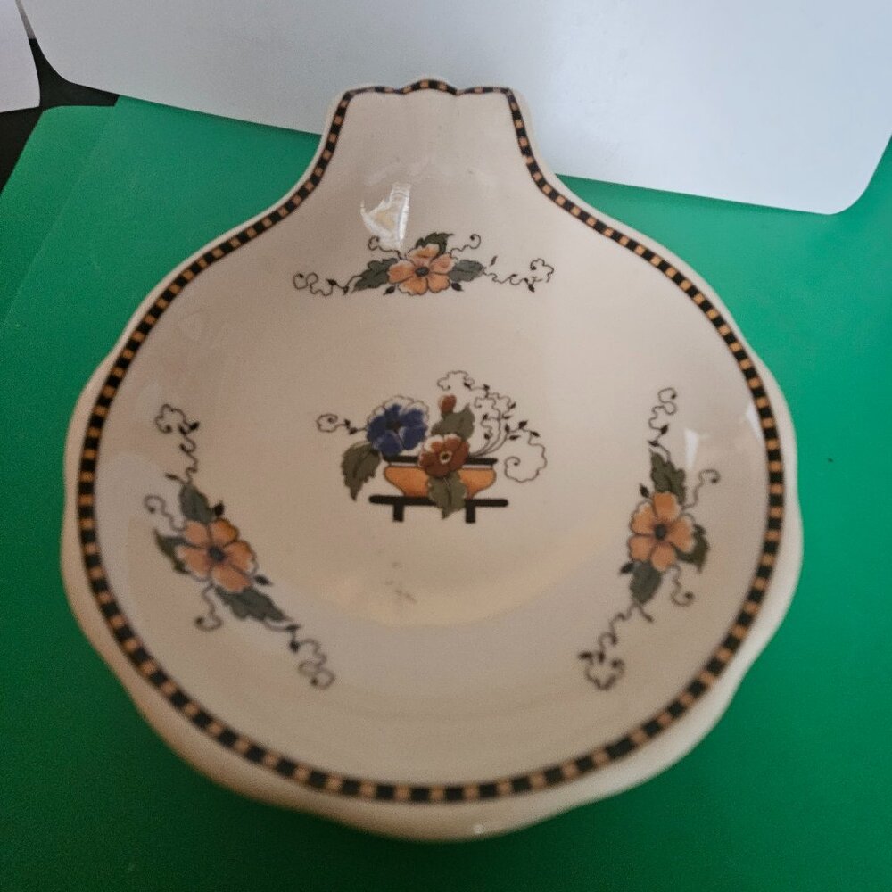 vintage syracuse china spoon rest chiquita pattern floral design